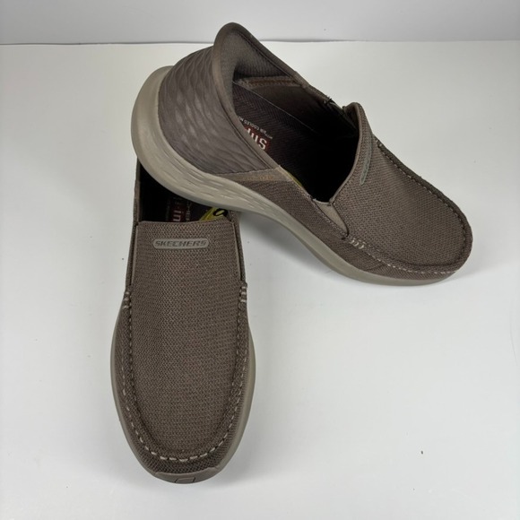 Skechers Parson Ralven Men\'s US 11.5 Taupe Moc Toe Slip-On‎ Casual Comfort Shoes main image 12